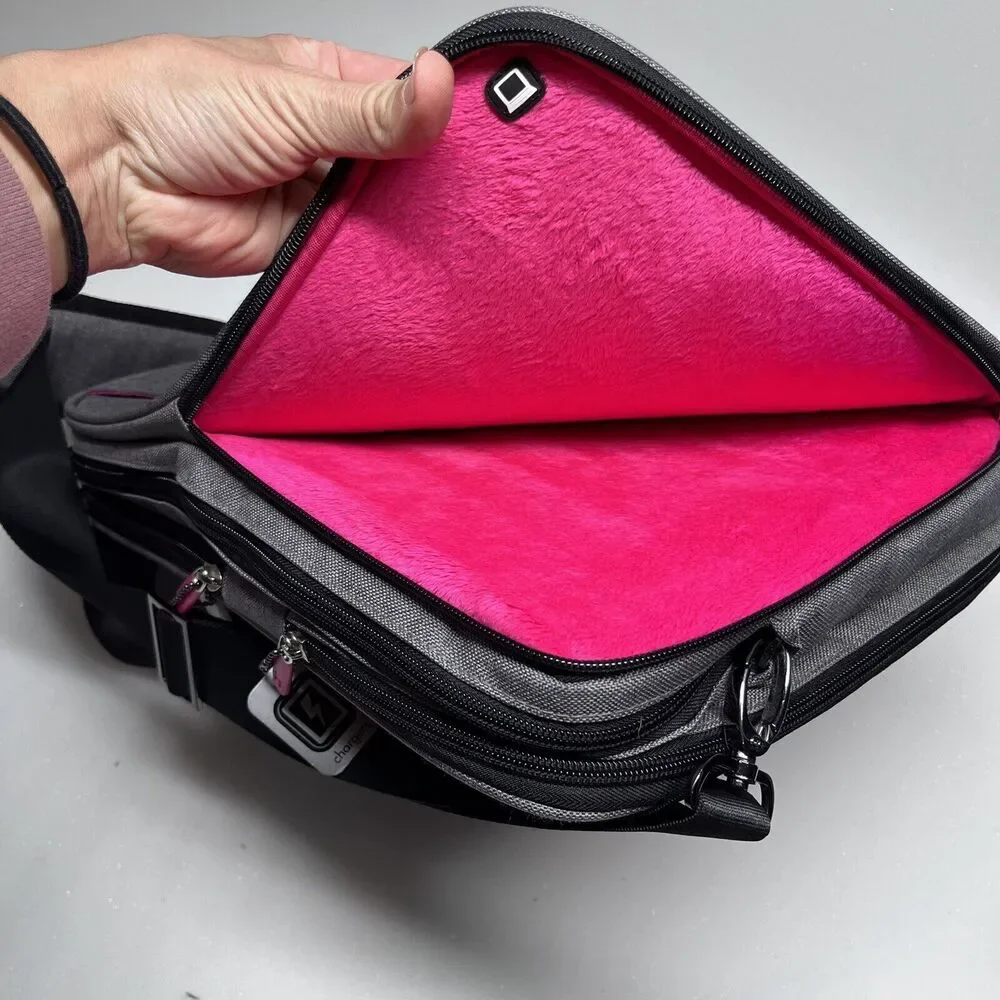 NEW iHome Smart Brief: 13 inch Laptop Bag Briefcase for Mac Heathered Grey iPad